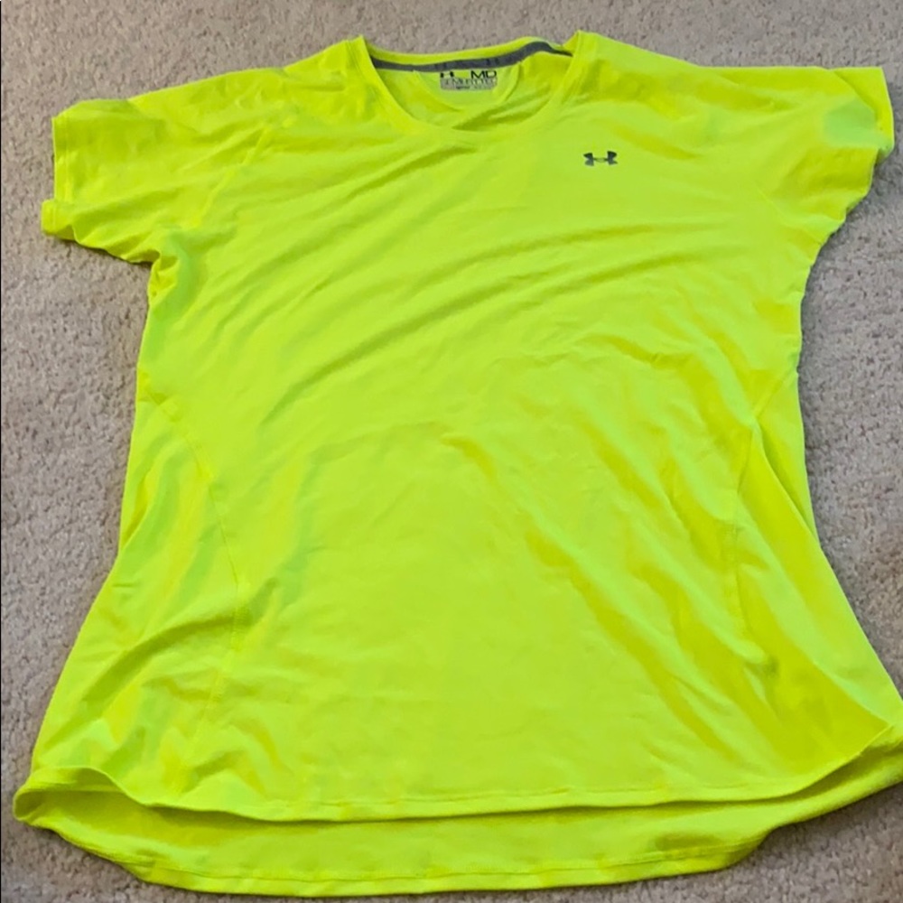 Neon yellow Under Armour heat gear T-shirt